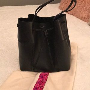 Tory Burch block leather bucket bag
